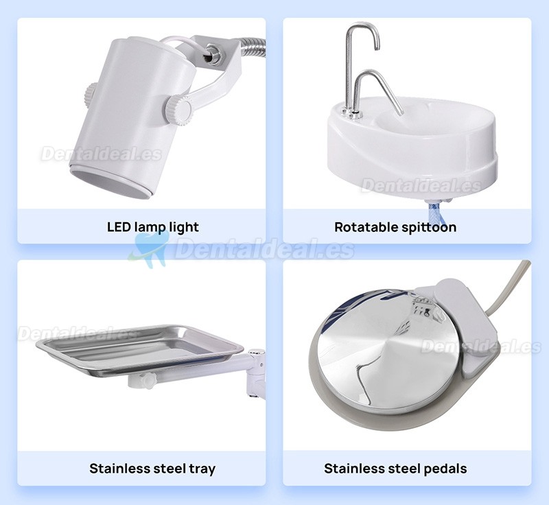Silla Dental Port&aacute;til Plegable con Luz LED, Unidad de Turbina de Aire y Bandeja